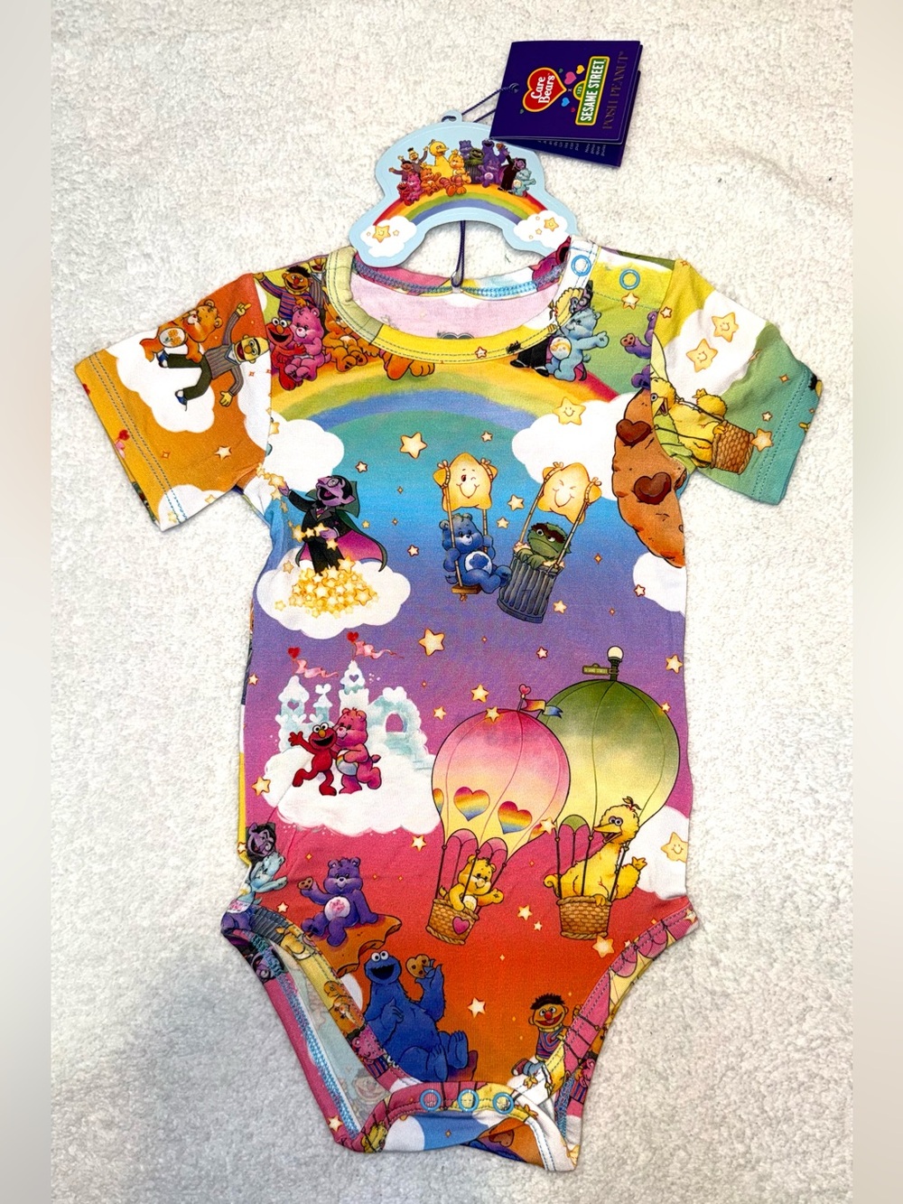 Posh Peanut limited-edition Care Bears™ x Sesame Street® body suit, 12-18m NWT